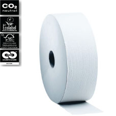 Satino Black Toiletpapier jumborol wit 2 laags, 380 meter, 6x1 rol.