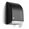 Satino Black jumbo toiletroldispenser, gerecycled kunstsof, mat zwart. 